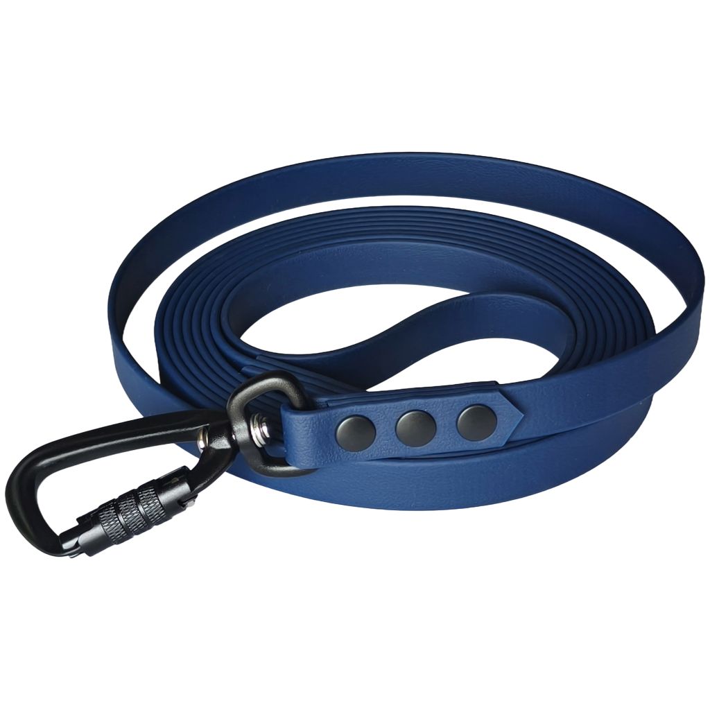 BioThane® hondenlijn met karabijnhaak navyblauw